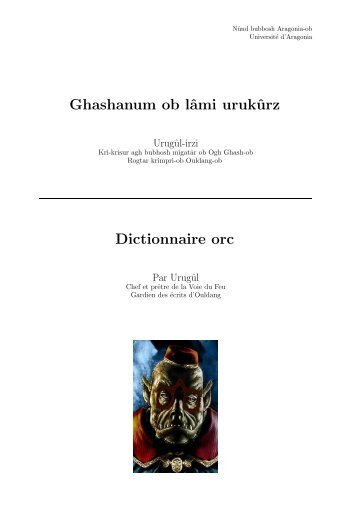 Dictionnaire orc