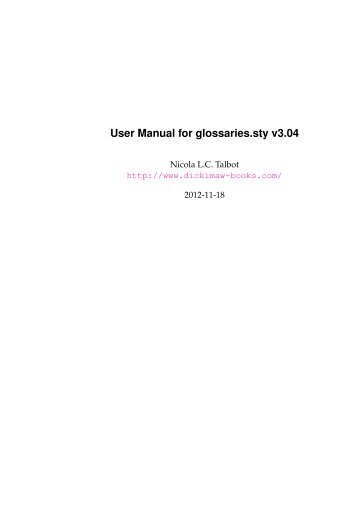 User Manual for glossaries.sty - Texdoc.net