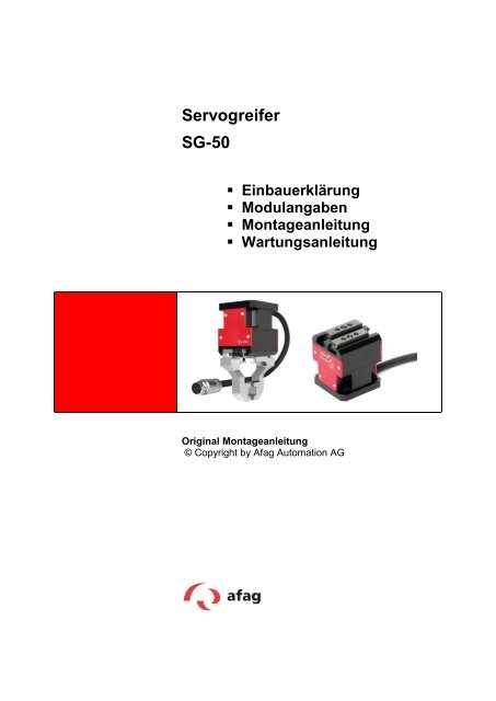 Servogreifer SG-50 - Afag Handhabungs- und Zuführtechnik