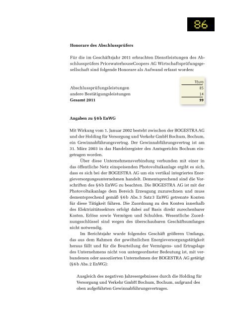 Geschäftsbericht 2011 - Bogestra