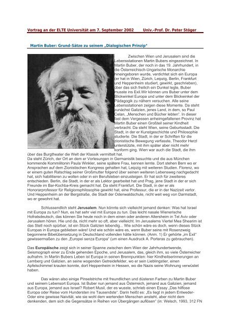 Martin Buber... - TSN - Tiroler Schulnetz