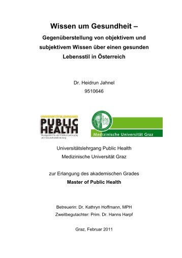 Wissen um Gesundheit - Public Health - Medizinische Universität Graz