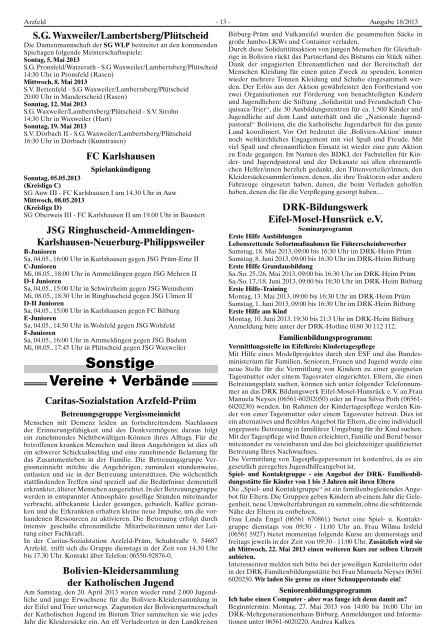 Ausgabe 18 - Verbandsgemeinde Arzfeld