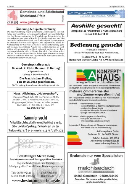 Ausgabe 18 - Verbandsgemeinde Arzfeld