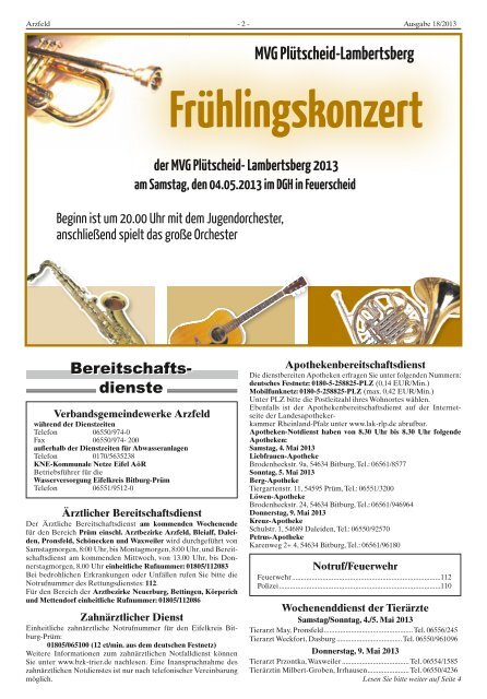 Ausgabe 18 - Verbandsgemeinde Arzfeld