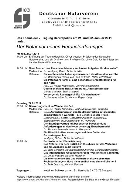 BWNotZ 6/2010 - Württembergischer Notarverein e.V.