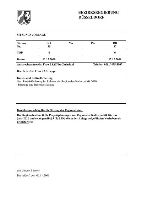 Vorlage - Bezirksregierung Düsseldorf