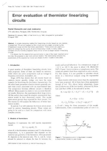 of thermistor linearizing