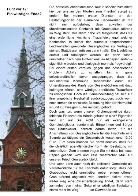 Evangelische Kirchengemeinde Badenweiler - Evangelischer ...