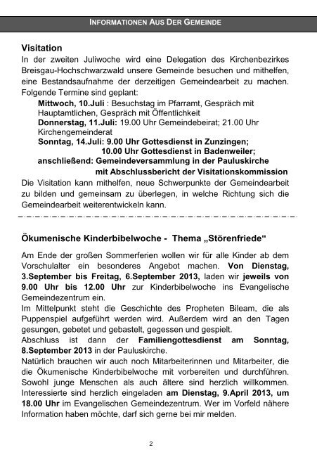 Evangelische Kirchengemeinde Badenweiler - Evangelischer ...