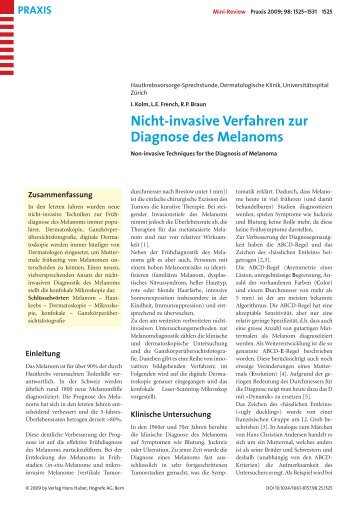 Diagnose des Melanoms - Berner Institut für Hausarztmedizin ...