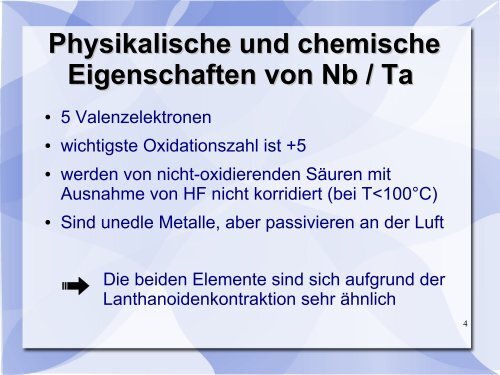 Von der Lagerstätte zur Chemikalie Niob und Tantal