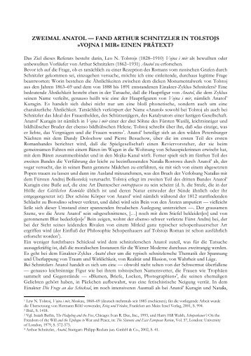 Alberto Gerosa - Schnitzler und Tolstoj - Home Page di Alberto Gerosa