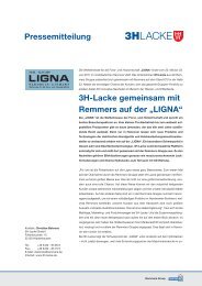 Pressemitteilung 3H-Lacke gemeinsam mit Remmers auf der „LIGNA“