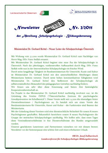 Newsletter Nr. 2/2011