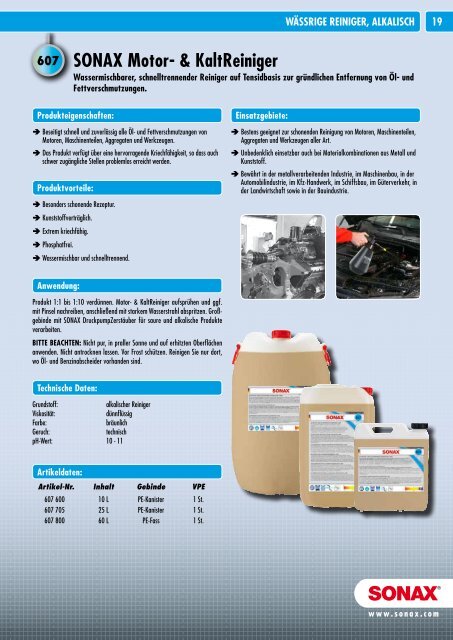 Das SONAX Programm für Industrie & Handwerk