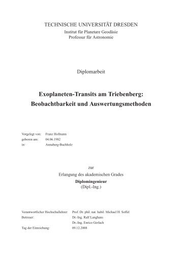 Diplomarbeit von Franz Hofmann - Technische Universität Dresden