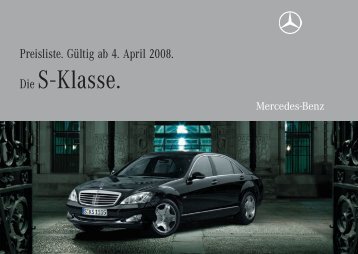 Preisliste Mercedes-Benz S-Klasse Limousine (WV221) vom 04.04.2008.