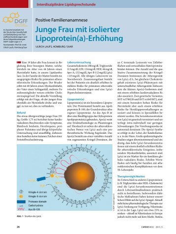 Junge Frau mit isolierter Lipoprotein(a)-Erhöhung - Lipid-Liga