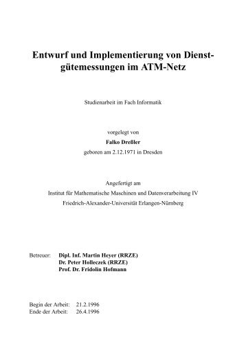 Entwurf und Implementierung von Dienst- gütemessungen im ATM ...