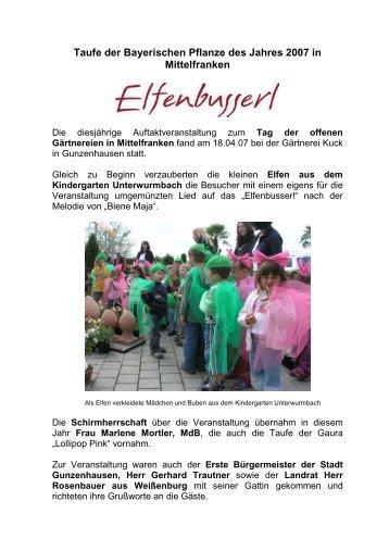 Taufe der Bayerischen Pflanze des Jahres 2007 in Mittelfranken