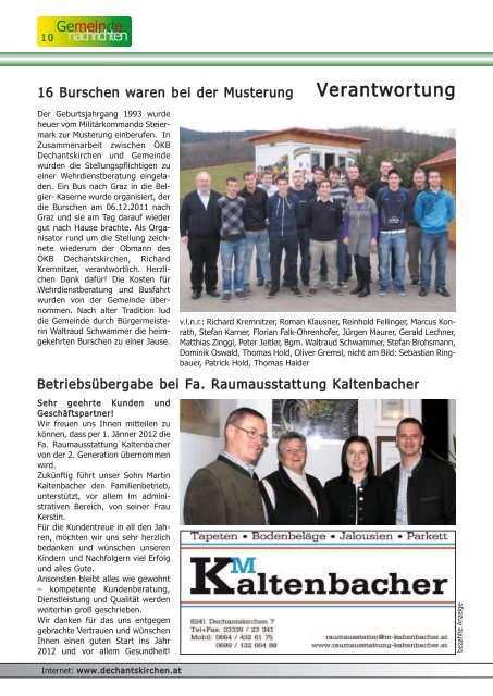 Dezember 2011 - Gemeinde Dechantskirchen