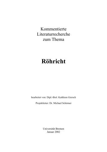 Literaturrechere Röhricht