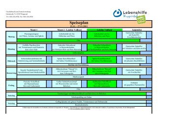 Speiseplan - Lebenshilfe Wuppertal