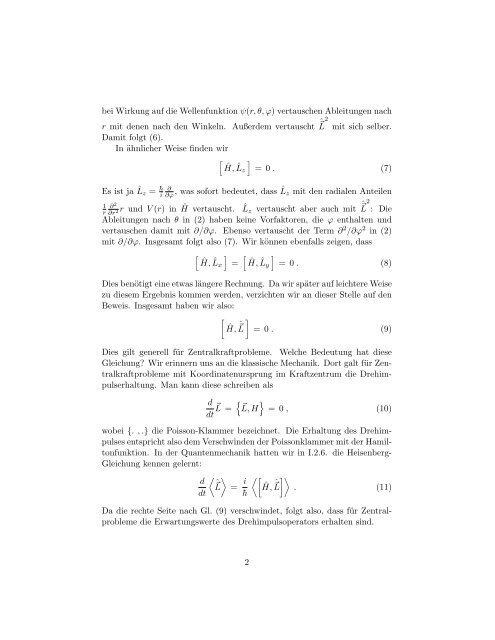 Kurzskript zur Vorlesung Quantenmechanik I, Prof. W. Vogelsang ...