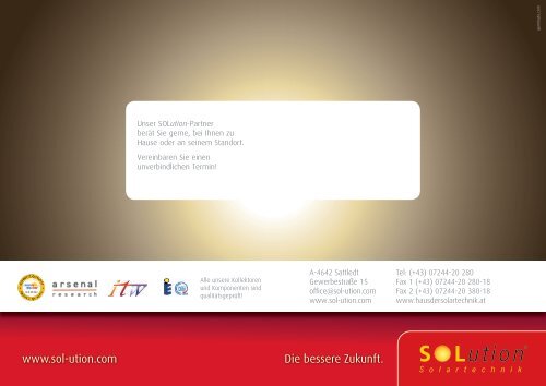 Die Sonne von SOLution. - SOLution Solartechnik: SOLution Startseite