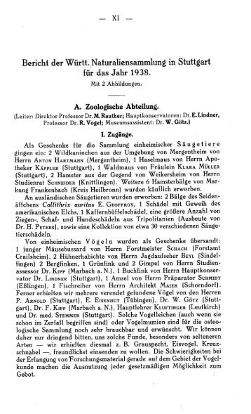 1938 - Staatliches Museum für Naturkunde Stuttgart