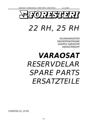 22 rh, 25 rh varaosat reservdelar spare parts ersatzteile