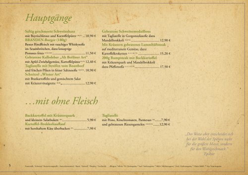 Speisekarte 2013 (PDF) - Restaurant in Potsdam – Das Journal