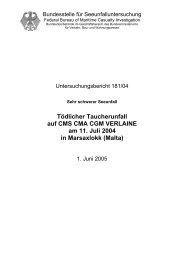 Unfallbericht 181/04 - Bundesstelle für Seeunfalluntersuchung