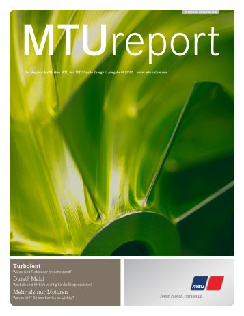 Turbolent Durst? Malz! Mehr als nur Motoren - MTU Onsite Energy