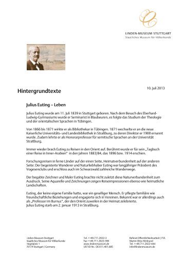 Hintergrundtexte Julius Euting - Linden-Museum Stuttgart