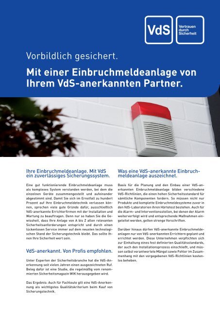 Vorbildlich gesichert (VdS 5506).