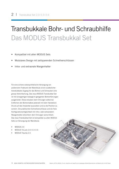 Transbukkal Set 2.0 / 2.3 / 2.5 - Medartis