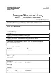 Antrag auf Bauplatzerklärung gem. § 13 Bebauungsgrundlagengesetz