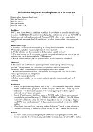 Evaluatie van het gebruik van de spirometrie in de eerste lijn.