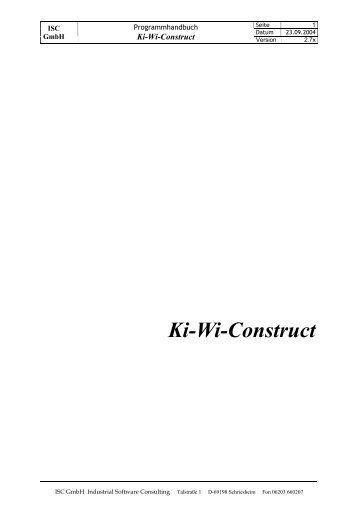 Ki-Wi-Construct - ISC :: Industrial Software Consulting