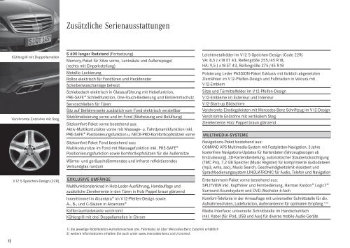 Preisliste Mercedes-Benz S-Klasse Limousine (W/V221) vom 01.02.2012.