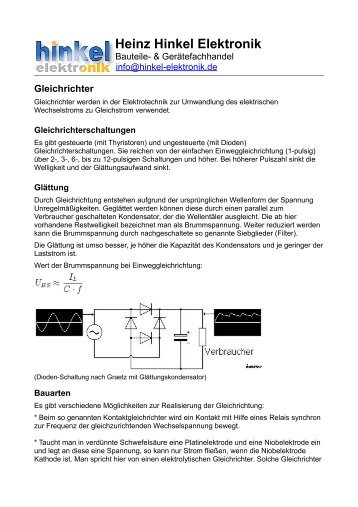 Gleichrichter - Hinkel Elektronik