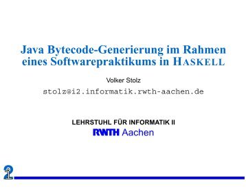 Java Bytecode-Generierung im Rahmen eines Softwarepraktikums ...