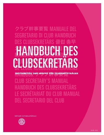 Handbuch des Clubsekretärs - Rotary International