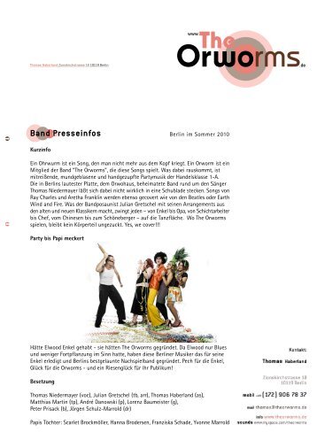 Pressemappe - The Orworms