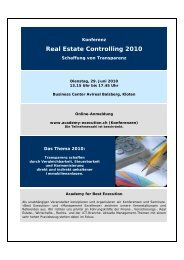 Real Estate Controlling 2010 – Schaffung von ... - Immobilien