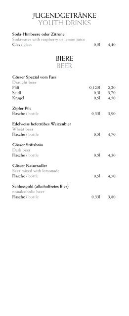 Speisekarte - Café Schwarzenberg