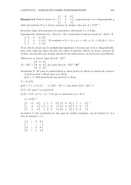 Cap´ıtulo 6 Ampliación sobre endomorfismos