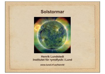 Solstormar - Institutet för rymdfysik